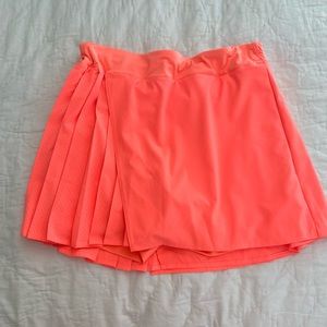 Lululemon Asymmetrical Pleated Skirt Highlighter Coral